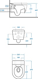 Vivon Унитаз подвесной Colett PDBL02 безободковый с быстросъёмным сиденьем микролифт черный матовый – фотография-10